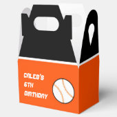 野球オレンジ&ブラックの誕生日パーティーのお気に入りボックス フェイバーボックス (オープン)