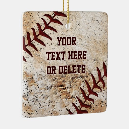 野球オーナメントのテキストと写真が裏に セラミックオーナメント (右)