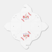 野球オーボーイブラウンホワイトベビーシャワー フェイバーボックス (折り畳みなし)