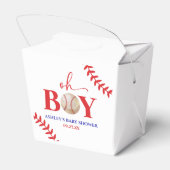 野球オーボーイブラウンホワイトベビーシャワー フェイバーボックス (裏面サイド)