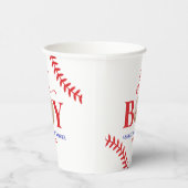 野球オーボーイブラウンホワイトベビーシャワー 紙コップ (右)