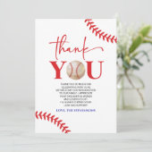 野球オーボーイブルーレッドホワイトベビーシャワー サンキューカード (スタンド正面)