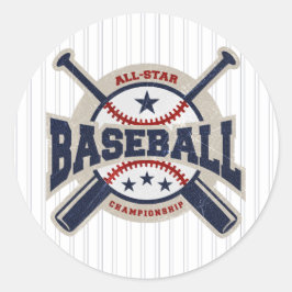 野球オールスターチームスポーツ誕生日パーティー ラウンドシール