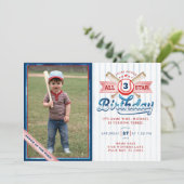 野球オールスターフォトバースデーパーティーへの招待 招待状 (スタンド正面)