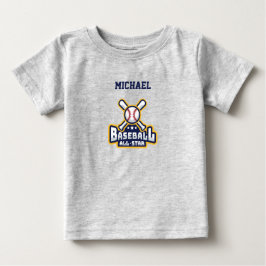 野球オールスター ボール&バット 個人名入れ ベビーTシャツ