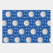 野球カスタムのバレンタインデー ラッピングペーパーシート (正面3)