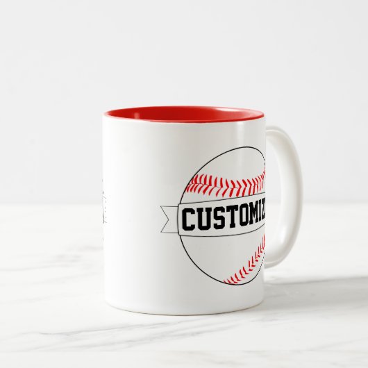 野球カスタムチーム名・カラースポーツファン ツートーンマグカップ (正面右)