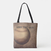 野球カスタムトートバッグヴィンテージスタイルデザイン トートバッグ (裏面)