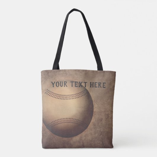 野球カスタムトートバッグヴィンテージスタイルデザイン トートバッグ (裏面)
