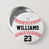野球カスタム選手の名前番号とチームロゴ 缶バッジ (正面&裏面)