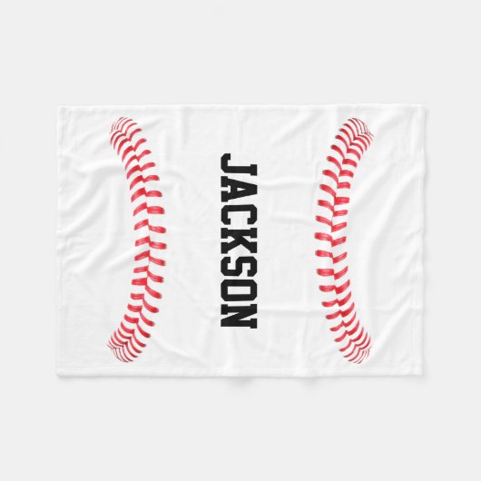 野球カスタム選手またはチーム名または文字スポーツ フリースブランケット (正面(横))