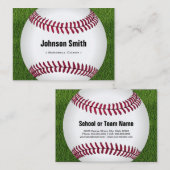 野球カッコいいソフトボールコーチ選手トレーナースタッフ 名刺 (正面/裏面)