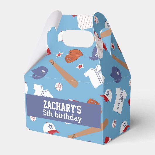 野球カラフルテーマパーティー フェイバーボックス (正面サイド)