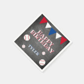 野球カルクボード子供の誕生日パーティー スタンダードカクテルナプキン (角)