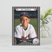 野球カードのような誕生日パーティーの招待状 招待状 (スタンド正面)