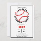 野球カードバースデーパーティーの招待状 招待状 (裏面)