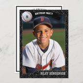 野球カードバースデーパーティーの招待状 招待状 (正面/裏面)