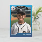 野球カードフォトバースデーパーティーへの招待 招待状 (スタンド正面)