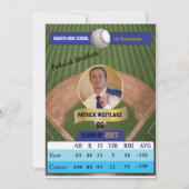 野球カードW/統計グラード招待状 – 青 招待状 (正面)