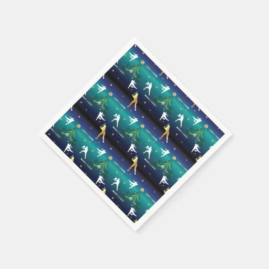 野球ガールズソフトボールのクリスマス スタンダードカクテルナプキン (角)