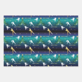 野球ガールズソフトボールのクリスマス ラッピングペーパーシート (正面3)