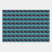 野球ガールズソフトボールのクリスマス ラッピングペーパーシート (正面)