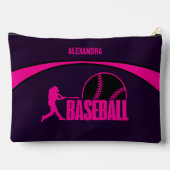 野球ガールプレーヤー，チーム，誕生日ガールギフト アクセサリーポーチ (裏面)