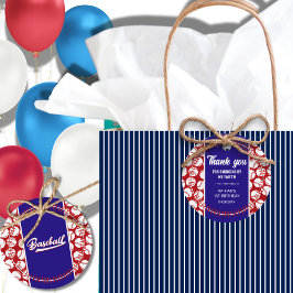 野球キッズバースデーパーティーありがとうメッセージカード フェイバータグ