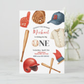 野球キッズファースト・バースデーパーティーへの招待 招待状 (スタンド正面)