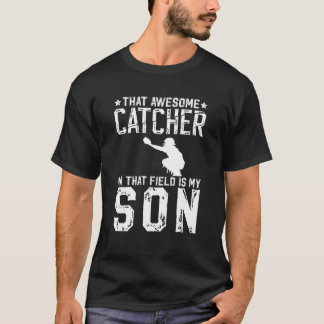 野球キャッチャーの父 野球キャッチャーの父として誇り Tシャツ