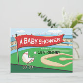野球キャリッジベビーシャワーの招待状 招待状 (スタンド正面)
