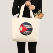 野球キューバ国旗 ラージトートバッグ (正面(商品))