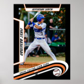 野球キープサキーズインヴィリアオレンジブラックカスタム ポスター (正面)