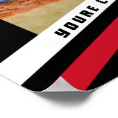 野球キープサックスin生き生きとしたレッドブラックカスタム ポスター (角)