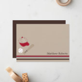 野球ギアフラット感謝状/ノートカード ノートカード (正面/裏面インサイチュ)