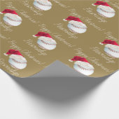 野球クパーソナライズされたリスマスサンタホリデーラップ ラッピングペーパー (角)