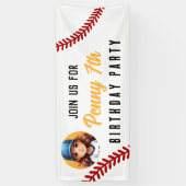 野球クラシックソフトボール誕生日パーティーキッズ 横断幕 (縦)