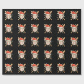 野球クリスマスサンタハットクリスマスホリデーシーズン ラッピングペーパー (フラット)