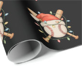 野球クリスマスサンタハットクリスマスホリデーシーズン ラッピングペーパー (ロールコーナー)