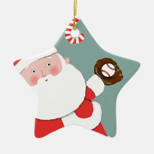 野球クリスマスセラミックオーナメント セラミックオーナメント (正面)