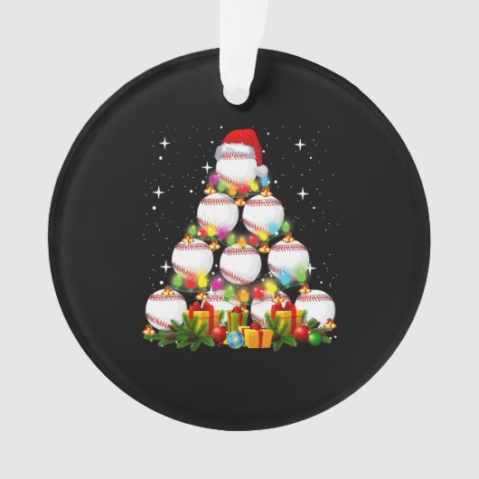 野球クリスマスツリークリスマス野球選手ギフト オーナメント (正面)