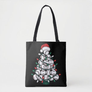 野球クリスマスツリーサンタスポーツ トートバッグ