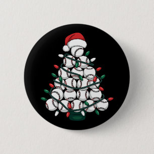 野球クリスマスツリーサンタスポーツ 缶バッジ