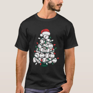 野球クリスマスツリーサンタスポーツ Tシャツ