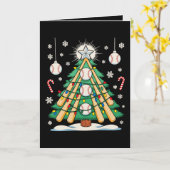野球クリスマスツリーライトオーナメント クリスマス カード (黄色い花)