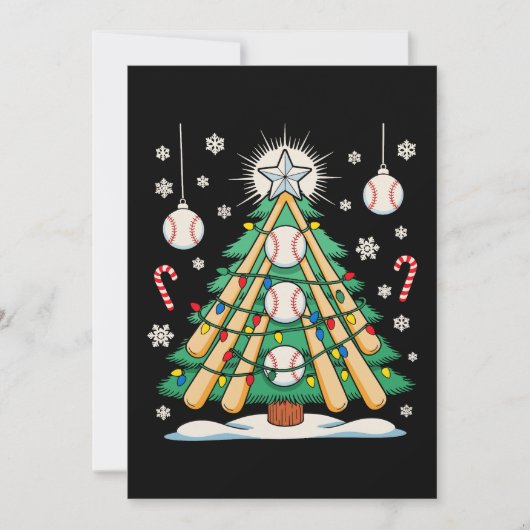 野球クリスマスツリーライトオーナメント クリスマス 招待状 (正面)