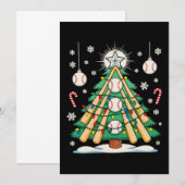 野球クリスマスツリーライトオーナメント クリスマス 招待状 (正面/裏面)