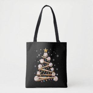 野球クリスマスツリーライト クリスマス スポーツ好き トートバッグ