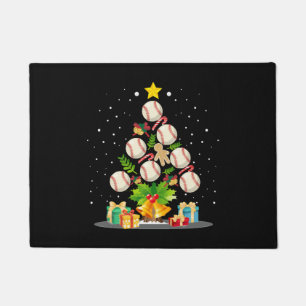 野球クリスマスツリー ドアマット