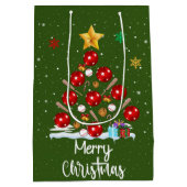 野球クリスマスツリー ミディアムペーパーバッグ (裏面)